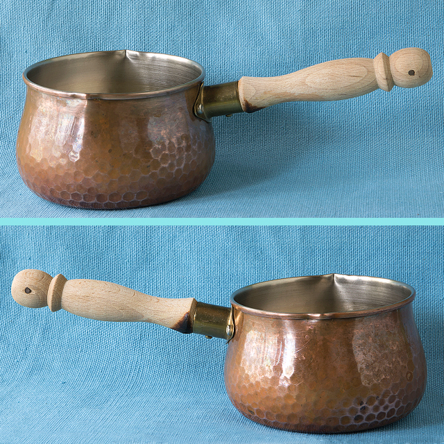  оригинальный медь молоко хлеб nagao. три статья 700ml подвешивание металлические принадлежности нет сделано в Японии кастрюля с одной ручкой б/у Nagao