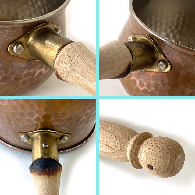  оригинальный медь молоко хлеб nagao. три статья 700ml подвешивание металлические принадлежности нет сделано в Японии кастрюля с одной ручкой б/у Nagao