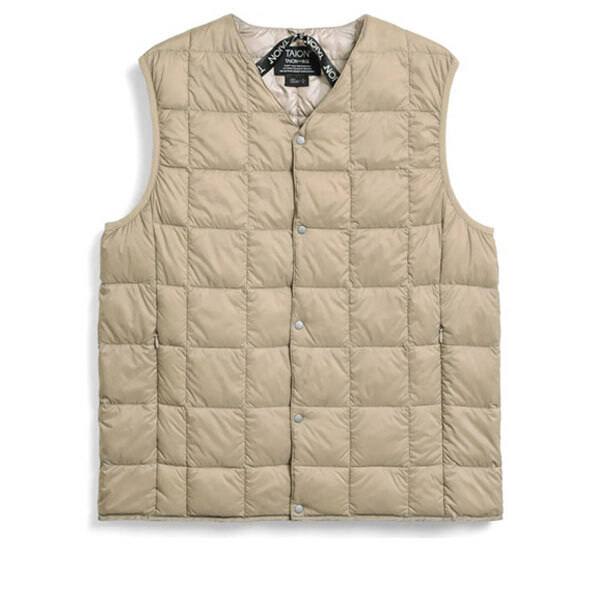 ＜XLサイズ＞＜サンドベージュ＞タイオン ベスト メンズ インナーダウン ダウンベスト TAION TAION-001_画像1