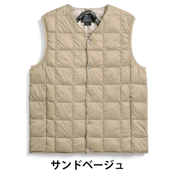 ＜XLサイズ＞＜サンドベージュ＞タイオン ベスト メンズ インナーダウン ダウンベスト TAION TAION-001_画像2