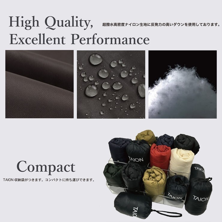 ＜Mサイズ＞＜チャコール＞taion タイオン ベーシッククルーネック インナーダウンジャケット メンズ TAION-104_画像7