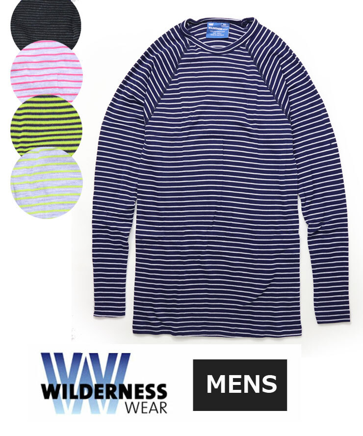 ＜Lサイズ＞＜ネイビー×ライム＞ウィルダネスウェアー パック TEE WILDERNESS WEAR POLYPRO +190 ロングスリーブカットソー WDN030097_画像8