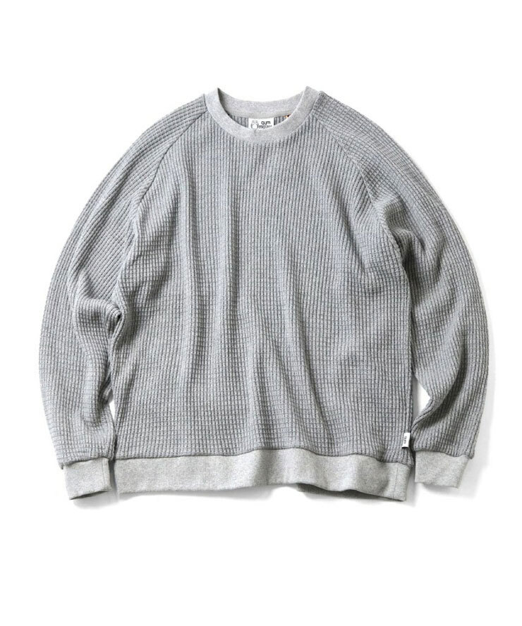 ＜XLサイズ＞＜杢グレー(03)＞gym master ジムマスター 12oz ヘビーワッフルクルーネック G633721 ロンT カットソー トップス サーマル_画像1