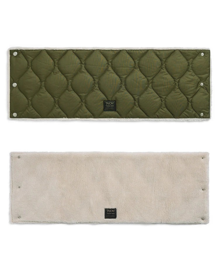 ＜ブラック×クリーム(R203ML)＞TAION タイオン インナーダウン ミリタリー リバーシブル ダウンネックウォーマー TAION-R203ML-1_画像3