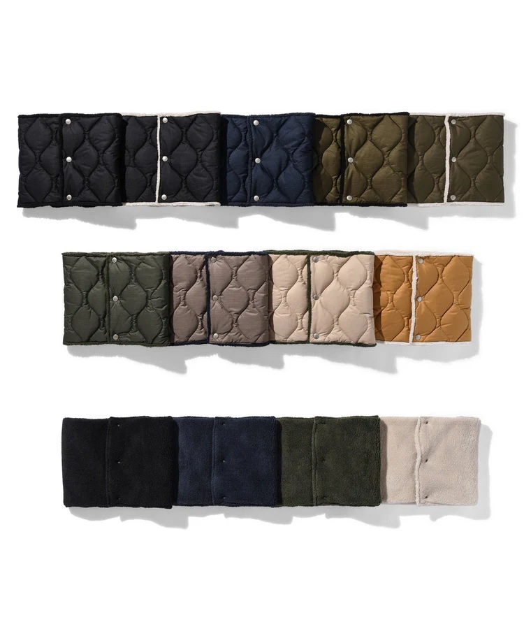 ＜ブラック×クリーム(R203ML)＞TAION タイオン インナーダウン ミリタリー リバーシブル ダウンネックウォーマー TAION-R203ML-1_画像4