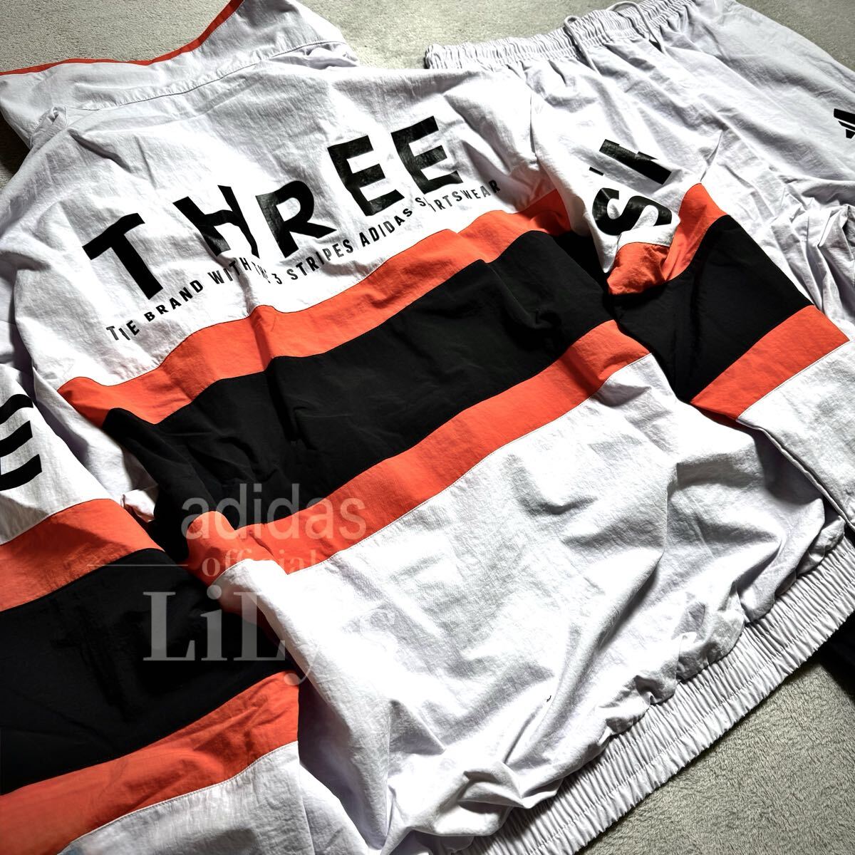 【Sサイズ】adidas上下セットアップ 25新作 新品 定価18,040円 白 JM2066 JM2069 KQD39 KQD40 ルーズフィット_画像2