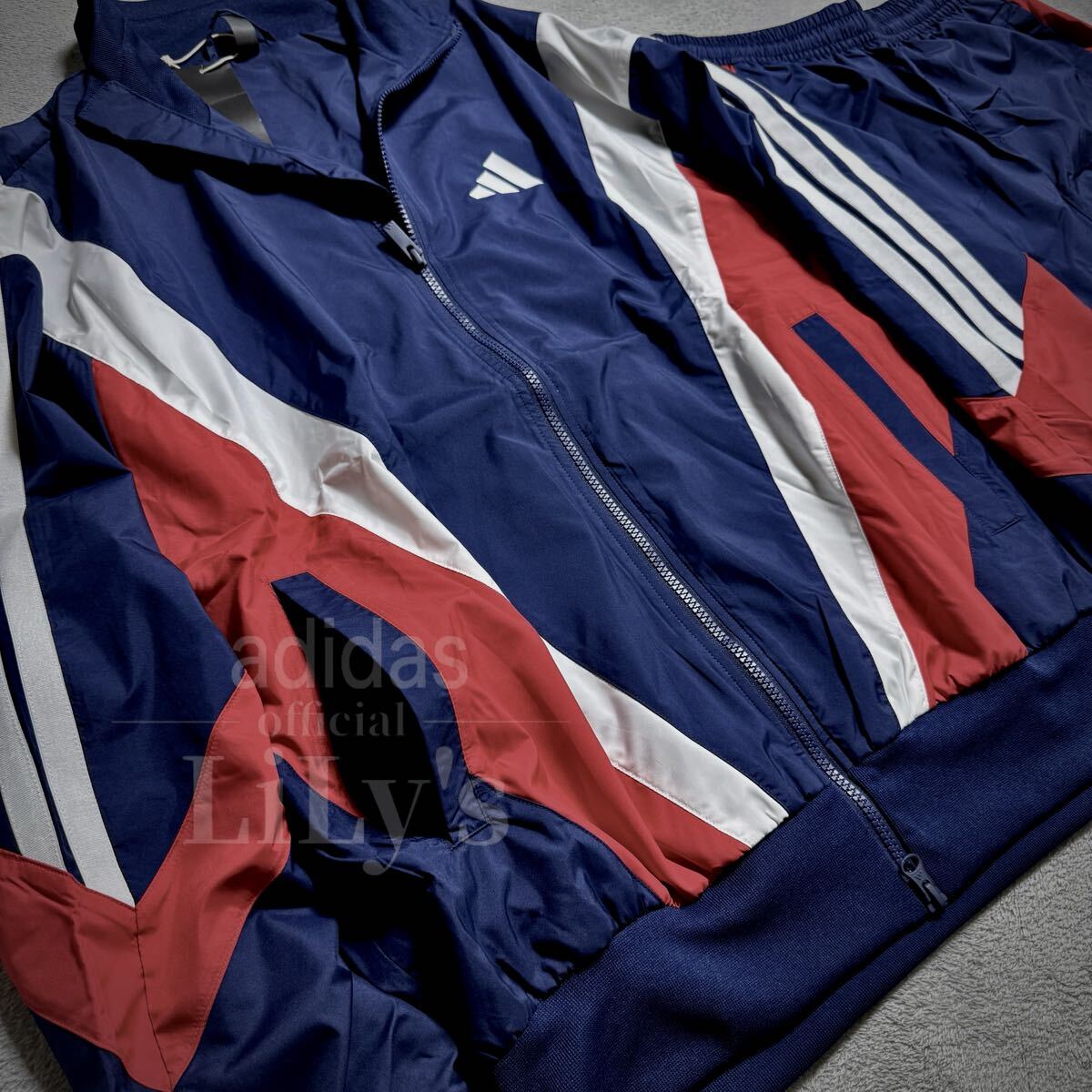 【Ｍサイズ】adidas上下セット　ネイビー　紺　マストハブ　定価17,600円 アディダス　スリーストライプス JM2025 JM2107 KQD22 KQD21_画像2