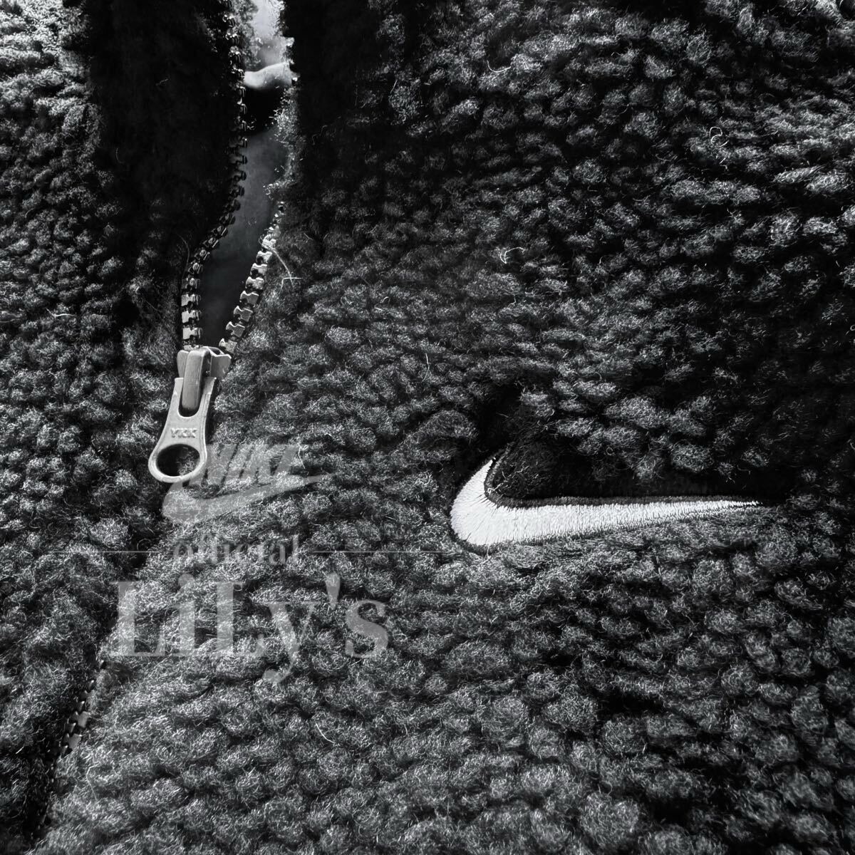 新品未使用　NIKEボアジャケット　XSサイズ　黒　スウォッシュ　SWOOSH フルジップ ナイキ フリース　DR5629_画像5