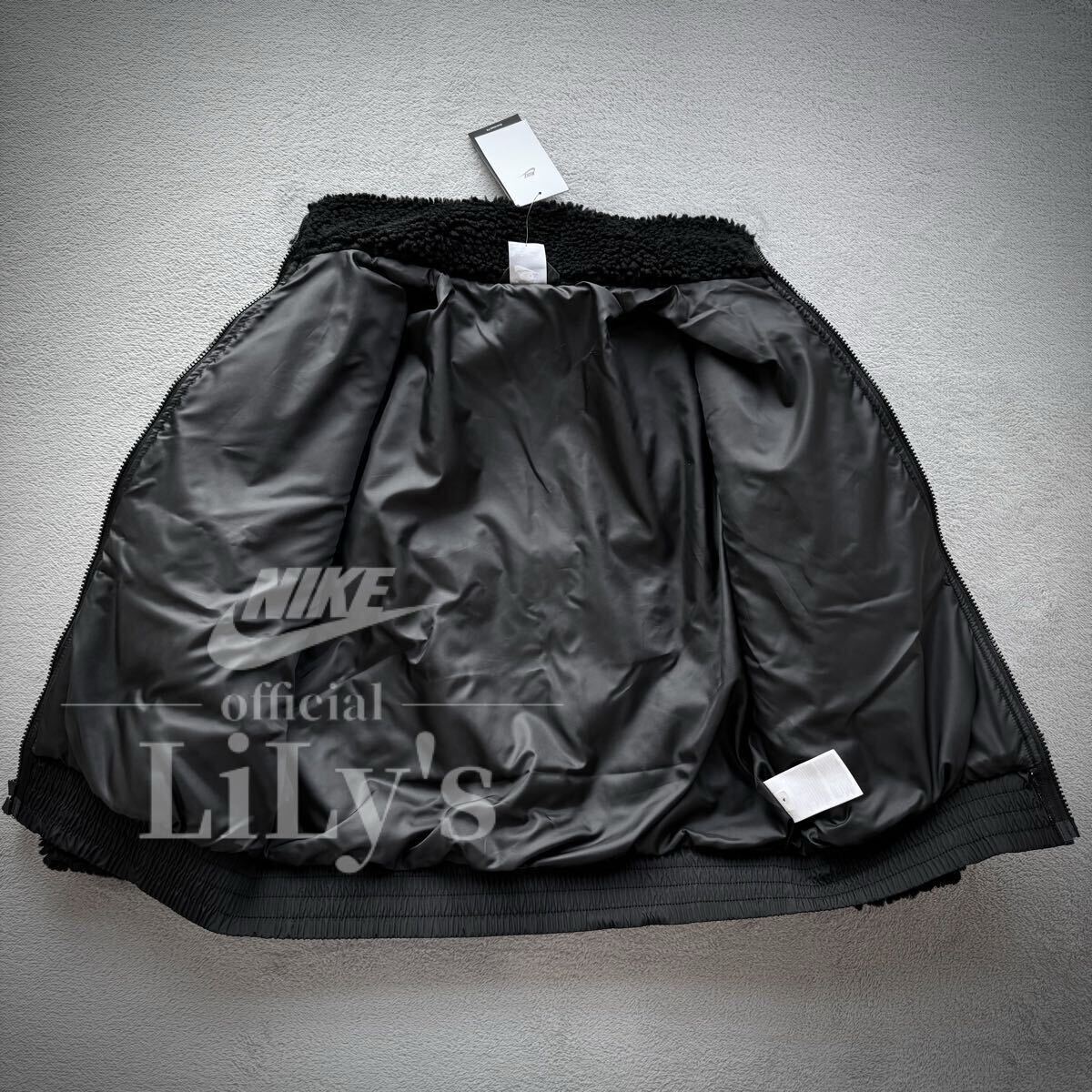 新品未使用　NIKEボアジャケット　XSサイズ　黒　スウォッシュ　SWOOSH フルジップ ナイキ フリース　DR5629_画像6