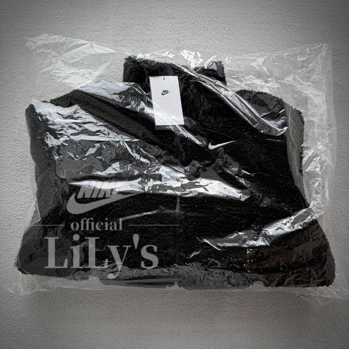 新品未使用　NIKEボアジャケット　XSサイズ　黒　スウォッシュ　SWOOSH フルジップ ナイキ フリース　DR5629_画像10