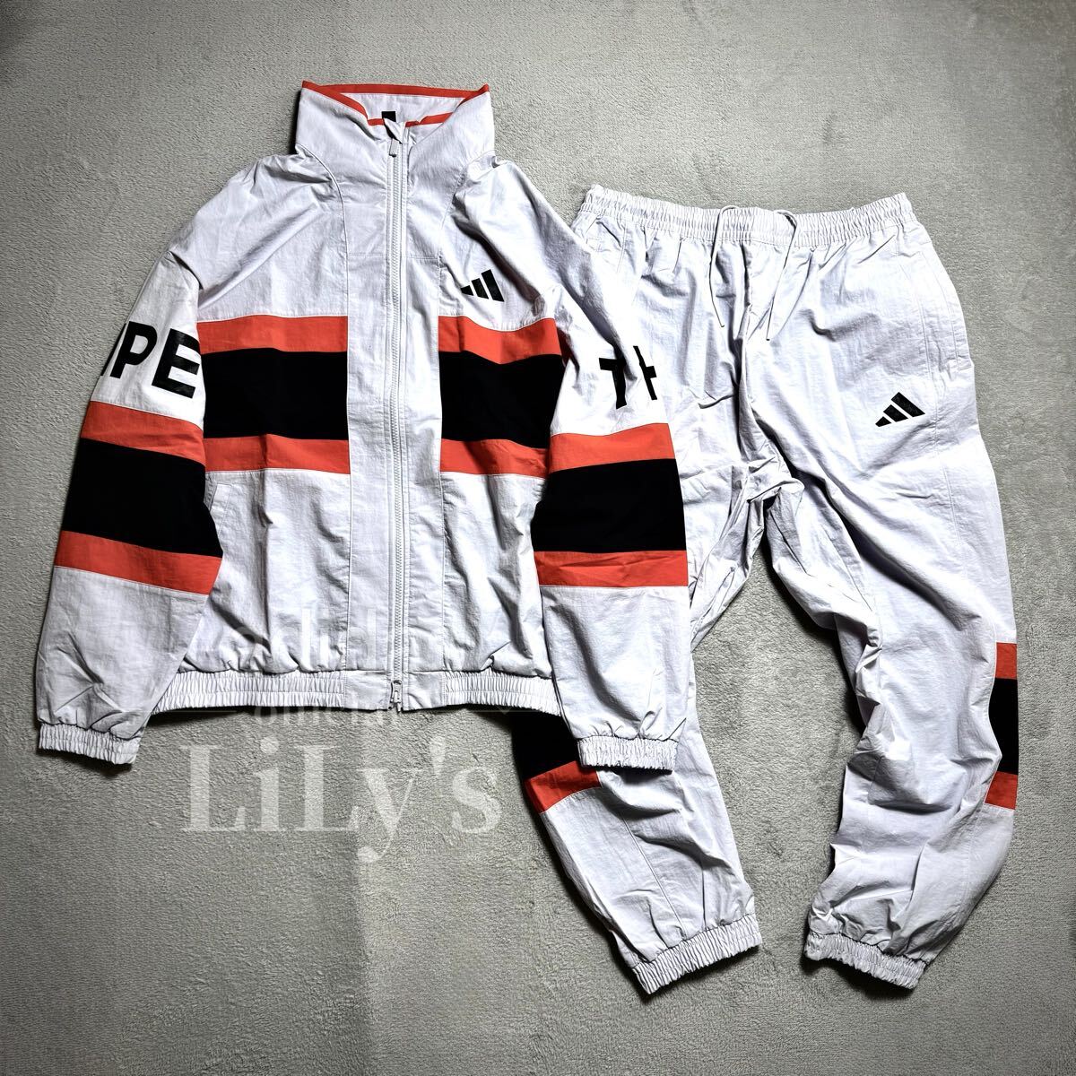 【ＸＬサイズ】adidas上下セットアップ　25新作　新品　定価18,040円　白　JM2066 JM2069 KQD39 KQD40 ルーズフィット_画像4