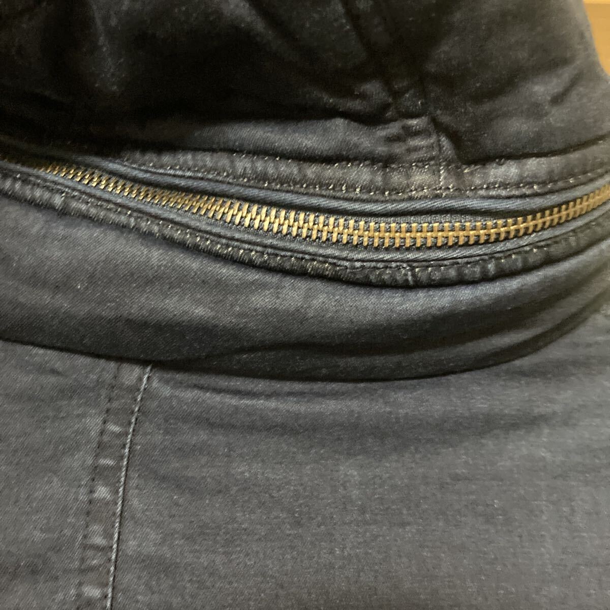 美品◎Lサイズ NICOLE デニム　フーデット ダウンジャケット ダブルジップ インディゴブルー 着脱フード メンズ ニコル フーディ 肉厚 _画像8