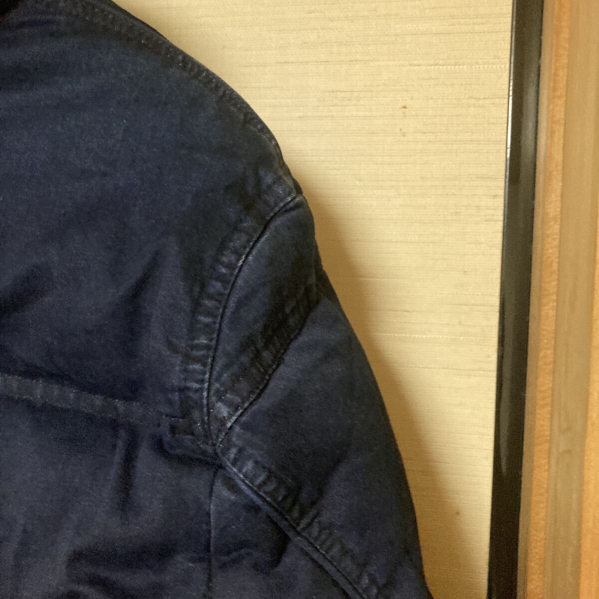 美品◎Lサイズ NICOLE デニム　フーデット ダウンジャケット ダブルジップ インディゴブルー 着脱フード メンズ ニコル フーディ 肉厚 _画像9