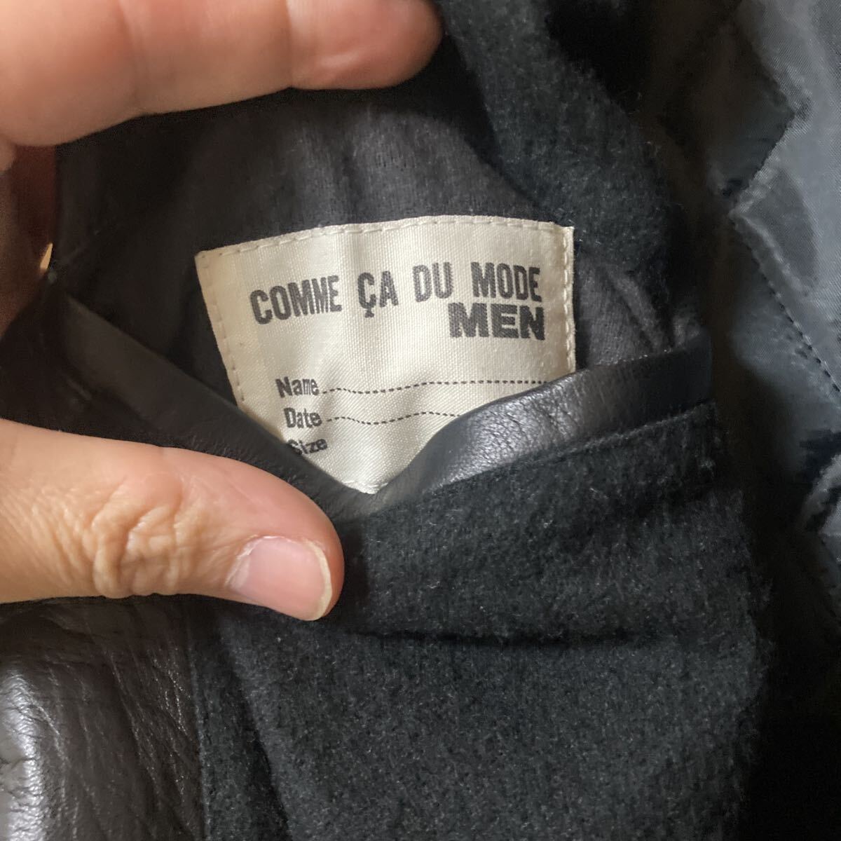 レザージャケット 羊革 コート ブラック 本革 ラムレザー レザーコート コムサデモード　Lサイズ　美品_画像9