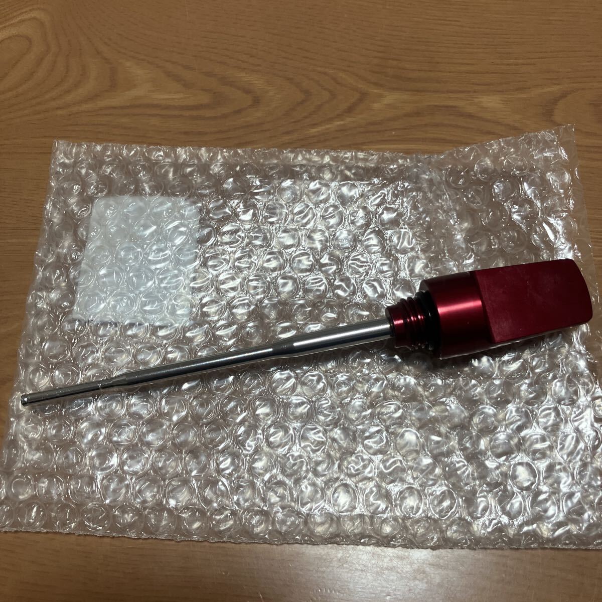 ズーマー（ZOOMER）AF58 オイルゲージ レッド RinParts（リンパーツ） アルミ削りだし_画像1