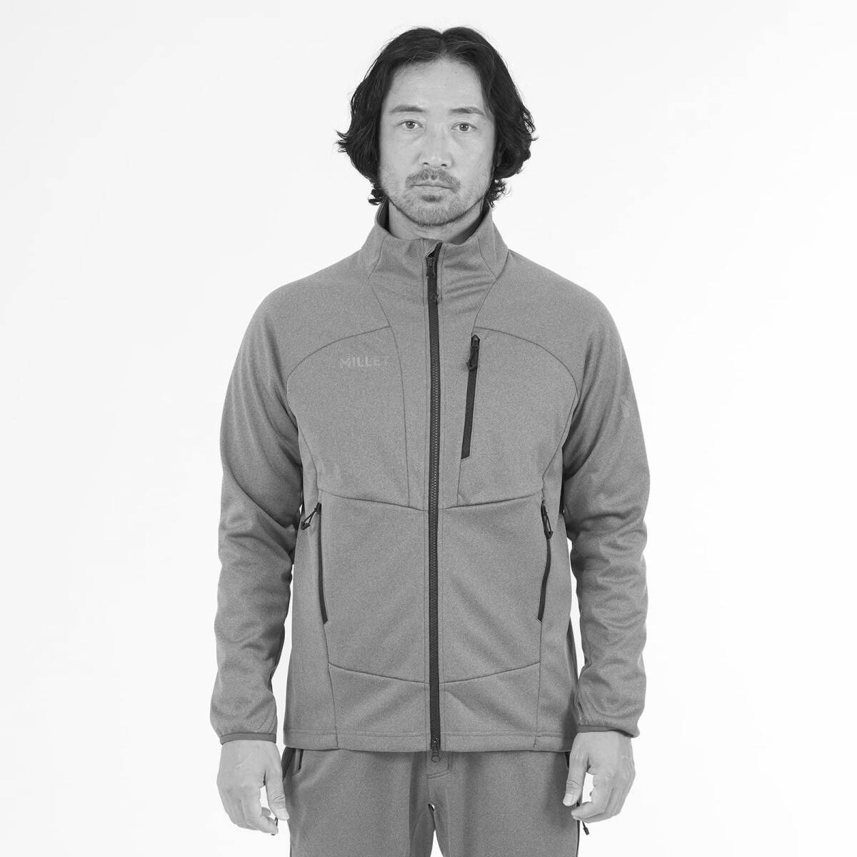 送無 新品 タグ付き 24AW MILLET ミレー MIV03124 ウィンド シールド ストレッチ ジャケット 撥水 3レイヤー 素材 防風 保温 秋冬向け 黒 M_画像3