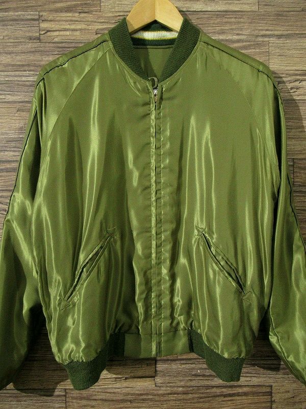 送無 希少 ビームス 別注 テーラー東洋 雷門 TT13578BM 笹虎 タイガー 刺繍 リバーシブル アセテート スカジャン スーベニア ジャケット M_画像4