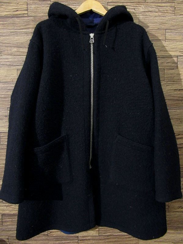 送料無料 52 (XL) 美品 Nigel Cabourn ナイジェルケーボン 8039-00-00007 REVERSIBLE WARM UP COAT リバーシブル ウォームアップ コート 紺_画像2