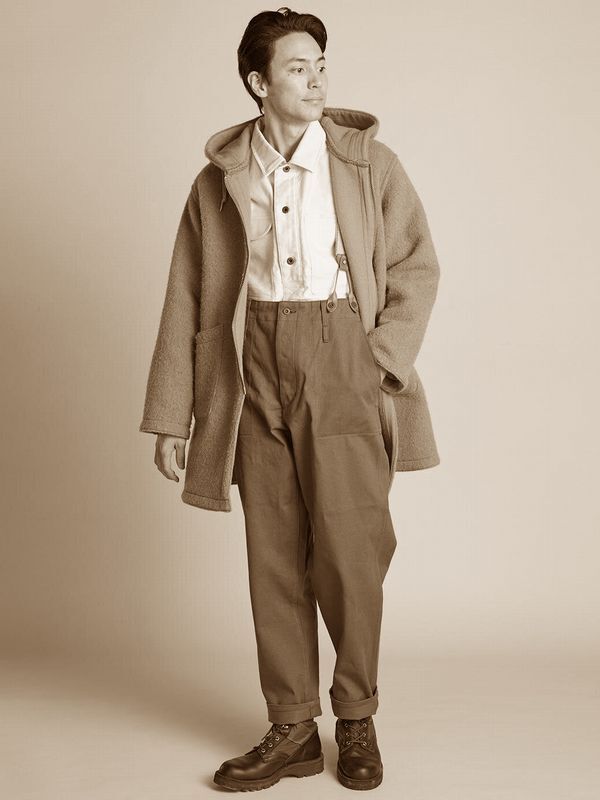 送料無料 52 (XL) 美品 Nigel Cabourn ナイジェルケーボン 8039-00-00007 REVERSIBLE WARM UP COAT リバーシブル ウォームアップ コート 紺_画像6