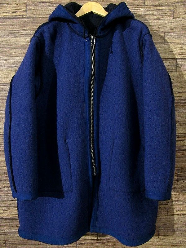 送料無料 52 (XL) 美品 Nigel Cabourn ナイジェルケーボン 8039-00-00007 REVERSIBLE WARM UP COAT リバーシブル ウォームアップ コート 紺_画像4
