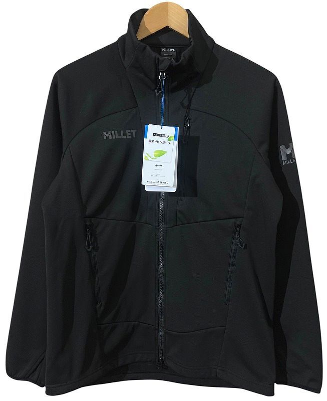 送無 新品 タグ付き 24AW MILLET ミレー MIV03124 ウィンド シールド ストレッチ ジャケット 撥水 3レイヤー 素材 防風 保温 秋冬向け 黒 M_画像2