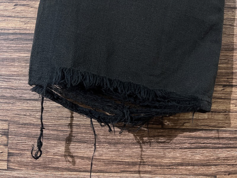 ■ 雰囲気抜群 希少 USA製 RRL ダブルアールエル DOUBLE RL ダメージ 加工 WEST CHINO スリムシルエット ウエスタン チノ パンツ 黒 W32_画像7