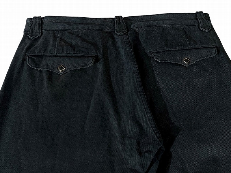 ■ 雰囲気抜群 希少 USA製 RRL ダブルアールエル DOUBLE RL ダメージ 加工 WEST CHINO スリムシルエット ウエスタン チノ パンツ 黒 W32_画像4