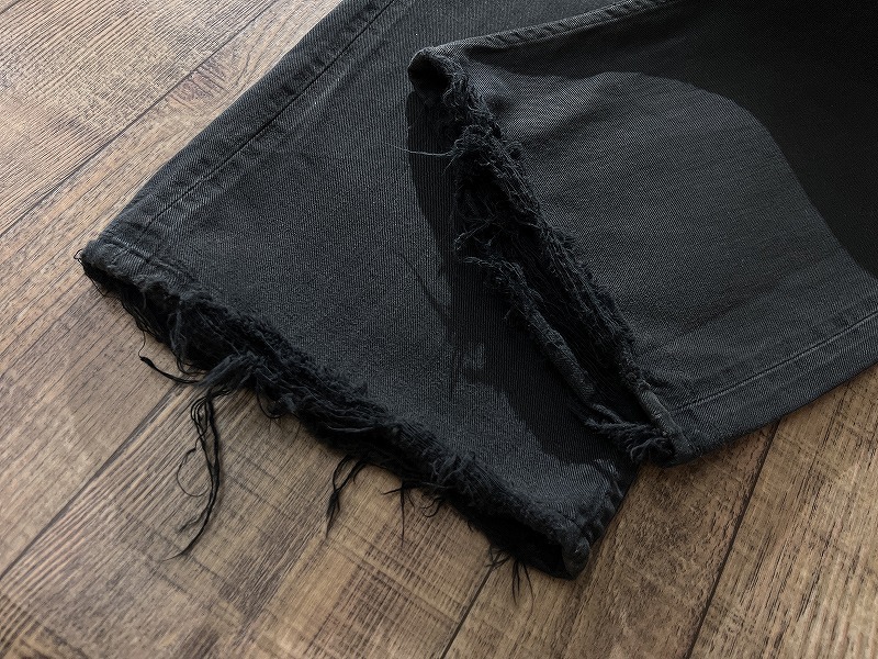 ■ 雰囲気抜群 希少 USA製 RRL ダブルアールエル DOUBLE RL ダメージ 加工 WEST CHINO スリムシルエット ウエスタン チノ パンツ 黒 W32_画像6