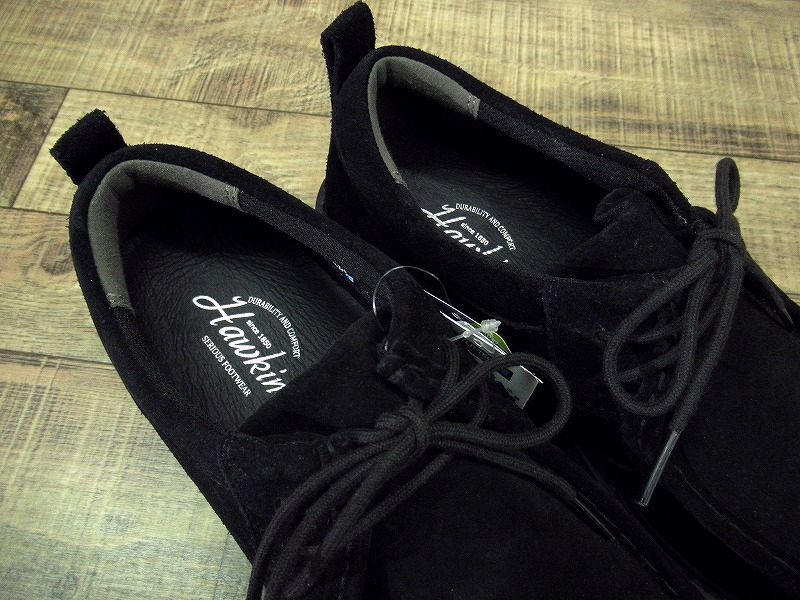 送無 新品 Hawkins ホーキンス HL81039 ウォーターテック タフ モック 撥水 天然皮革 スエード チロリアン シューズ 革靴 消臭抗菌 黒 28.0_画像7