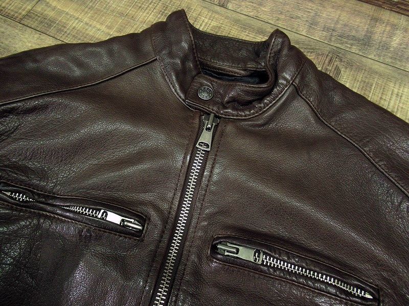 ◆ 希少 試着のみ未使用 ブライトリング × DEUS デウスエクスマキナ 限定 コラボ DAMAGER JACKET バフレザー ライダース ジャケット 茶 L_画像6