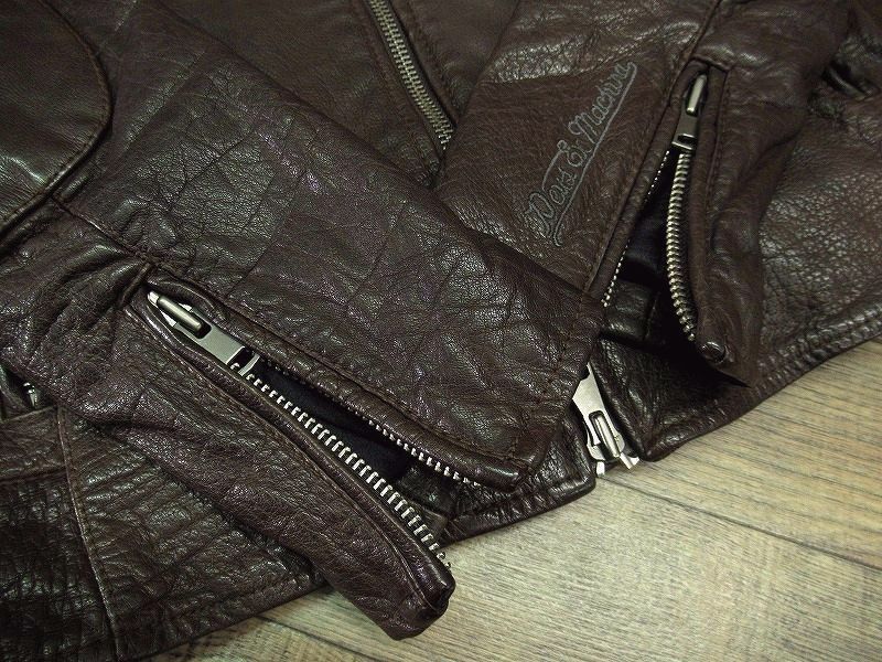 ◆ 希少 試着のみ未使用 ブライトリング × DEUS デウスエクスマキナ 限定 コラボ DAMAGER JACKET バフレザー ライダース ジャケット 茶 L_画像7
