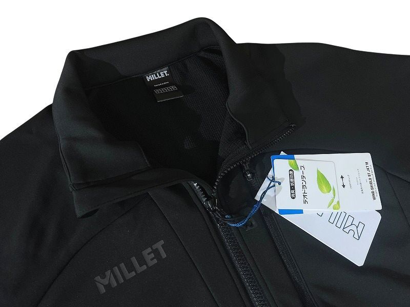 送無 新品 タグ付き 24AW MILLET ミレー MIV03124 ウィンド シールド ストレッチ ジャケット 撥水 3レイヤー 素材 防風 保温 秋冬向け 黒 M_画像6