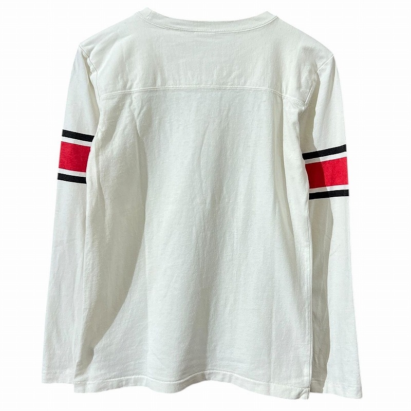 送無 Champion × PEANUTS チャンピオン ピーナッツ Wネーム コラボ C3-W450 ランタグ復刻モデル 長袖 スヌーピー フットボール Tシャツ M_画像2