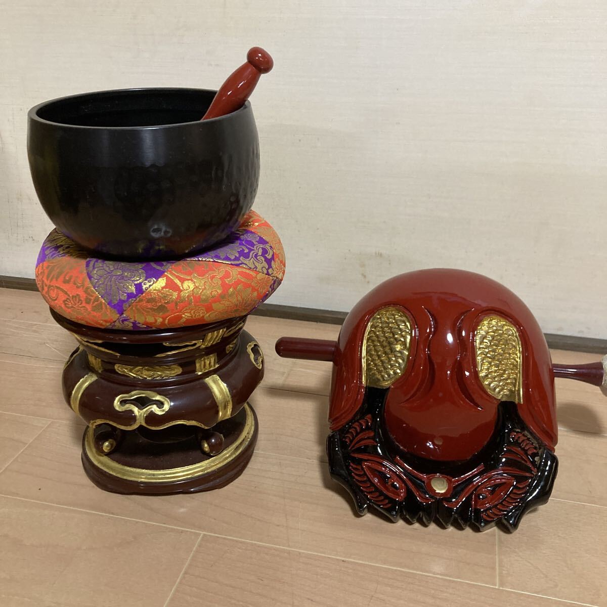 .. предметы для домашнего буддийского алтаря 6 позиций комплект большой добродетель храм Lynn круг золотой шт. столица futon Lynn палка дерево рыба . Lynn калибр 15. дерево рыба туловище ширина 18. предметы для домашнего буддийского алтаря клетка ....... settled .