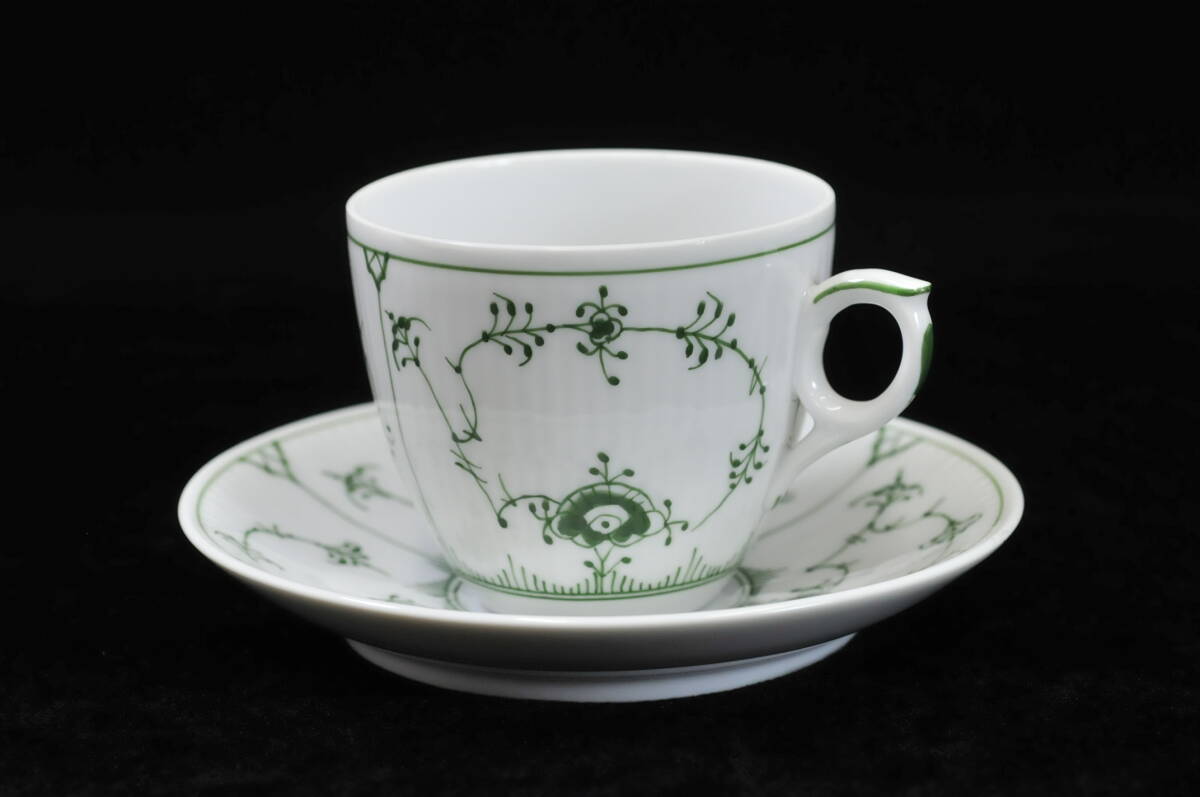  Royal Copenhagen голубой / зеленый полный -teto* половина / полный гонки * Princess cup & блюдце * plate суммировать товар 03410035-2