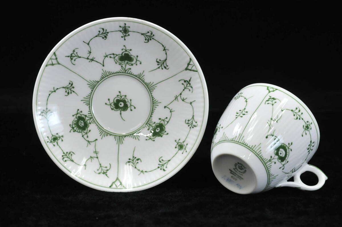  Royal Copenhagen голубой / зеленый полный -teto* половина / полный гонки * Princess cup & блюдце * plate суммировать товар 03410035-2