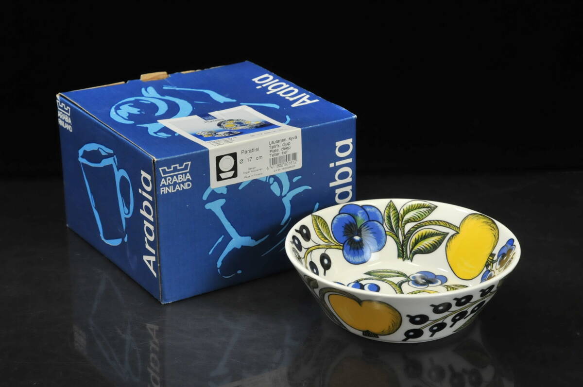 アラビア ARABIA パラティッシ Paratiisi ボウル 直径:16.5㎝ 箱付き※痛み有り 食器 皿 プレート サラダ 03111024-3_画像1