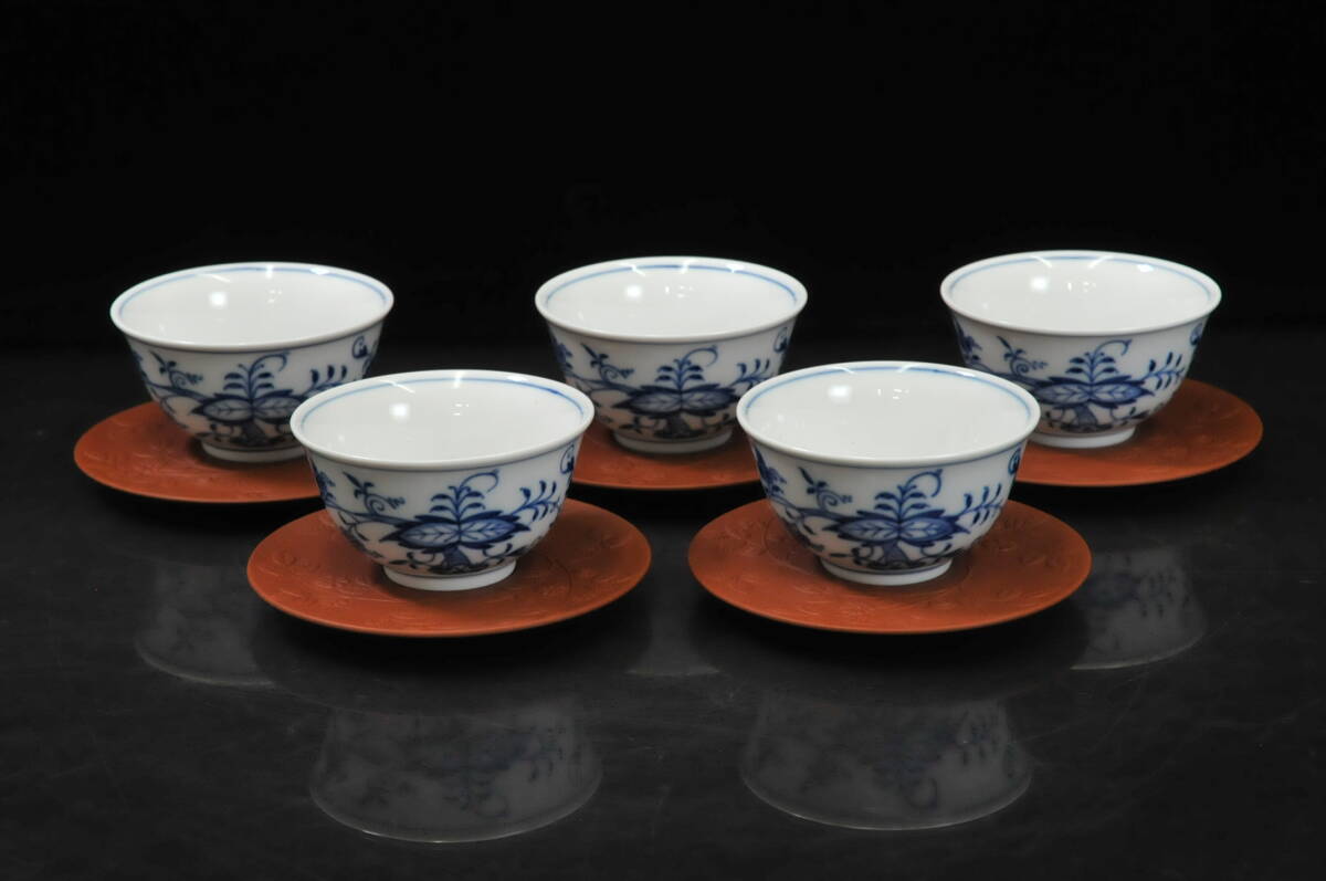 MEISSEN Meissen голубой oni on зеленый чай . деревянное блюдце (betoga-.. контейнер ) 5 покупатель . чайная посуда с коробкой керамика 03211042-2