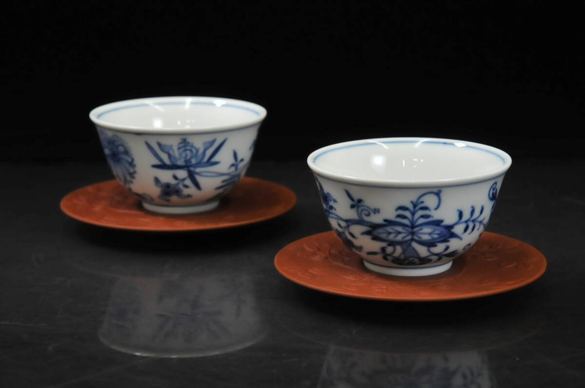 MEISSEN Meissen голубой oni on зеленый чай . деревянное блюдце (betoga-.. контейнер ) 5 покупатель . чайная посуда с коробкой керамика 03211042-2