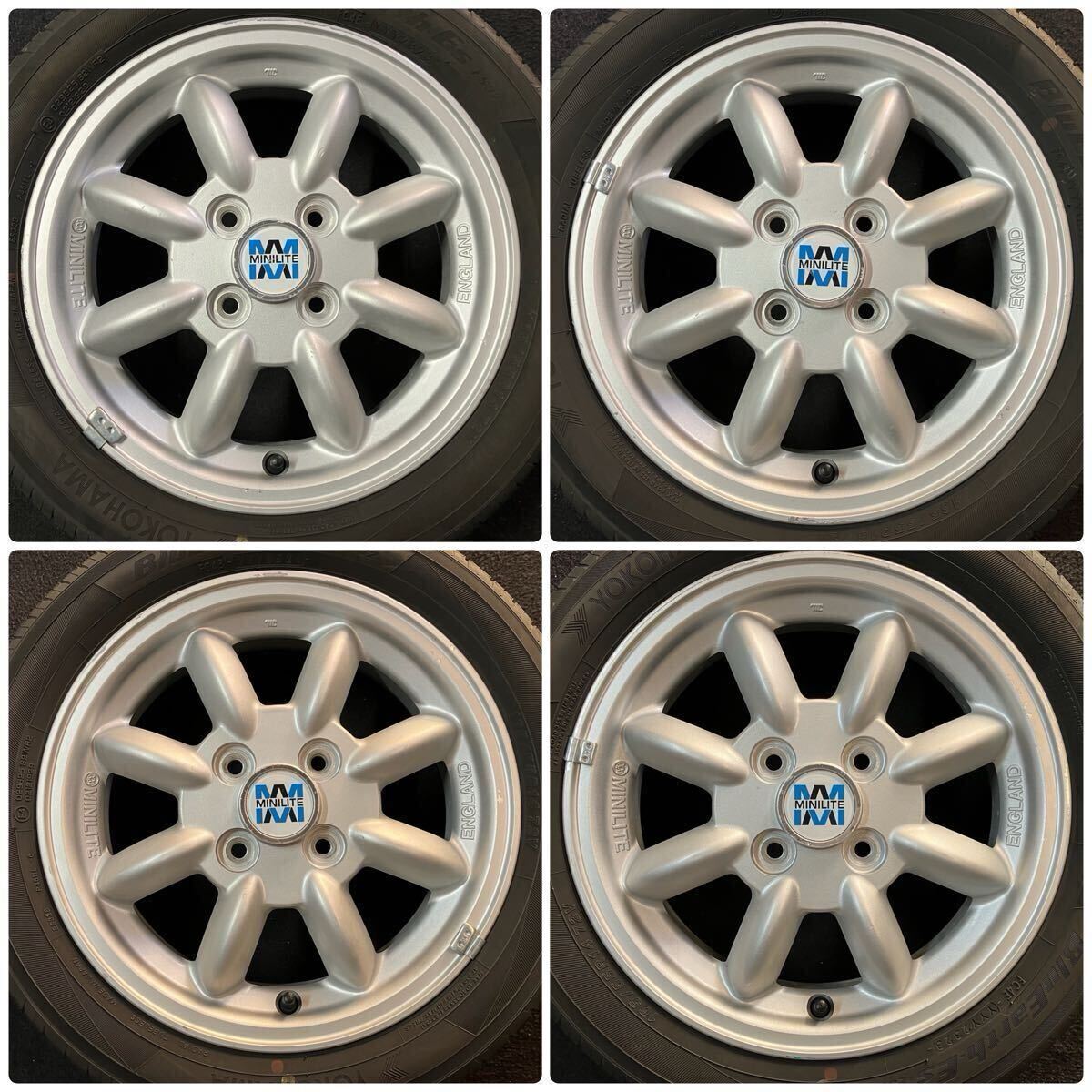 2023~2024年製ヨコハマ付 ミニライト 165/55R14 4.5J+45 4穴 PCD100 純正 14インチ アルミ ホイール ミラ ジーノ MINILITE 国産タイヤ L700_画像8