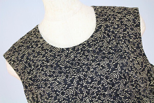 レリアン Leilian 綺麗め ワンピース ノースリーブ シフォン ロング 総柄 9 ベージュ 黒 ブラック レディース [900649]_画像2