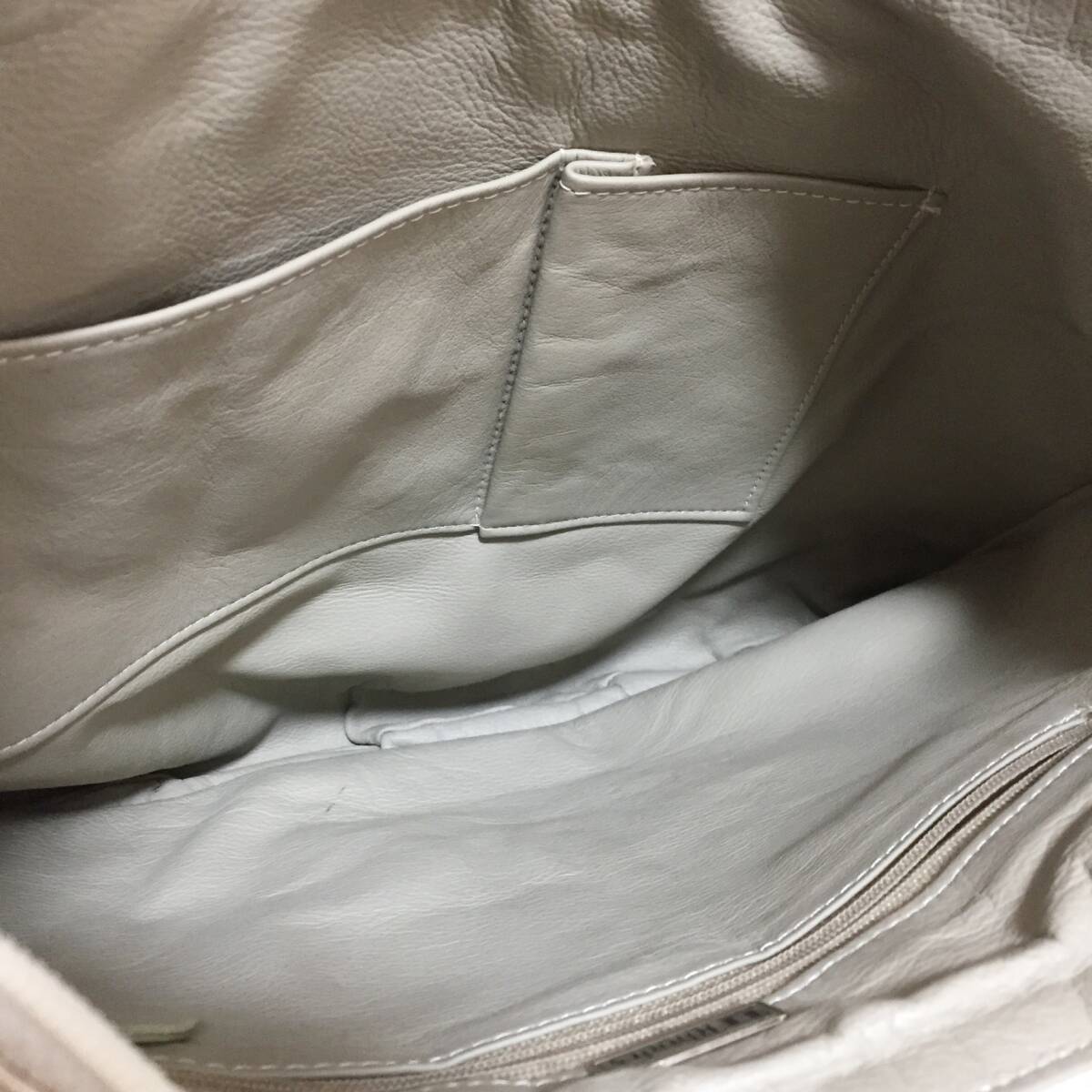 no33958 高級 Rhodes ロドス 本革 レザー エキゾチック オーストリッチ ダチョウ 2way ショルダー トート バッグ_画像6