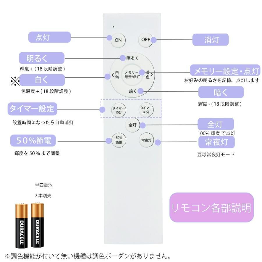 シーリングライト led 6畳 調光 薄形 リモコン付き LEDシーリングライト6畳 照明器具 天井照明 6畳用 おしゃれ 軽い 常夜灯 タイマー洋室_画像9