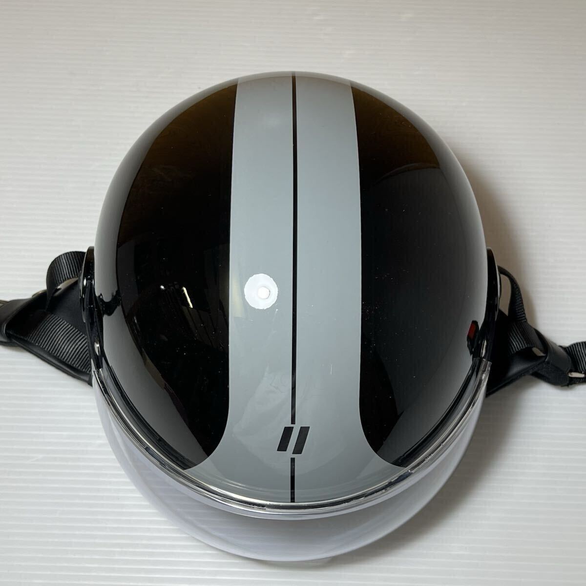 リード工業 O-ONE バイクヘルメット ハーフヘルメット ブラック シルバー 125cc 57〜60cm_画像7