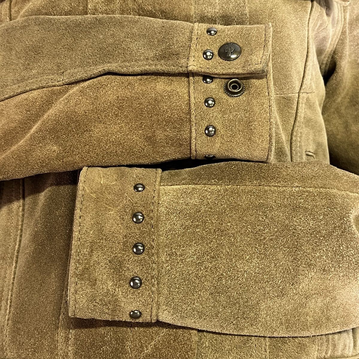 ハーレダビッドソン ゲージスエード レザージャケット レディース ヘビーウェイトカウハイドスエード タン XS 98040-19VW/002S_画像6