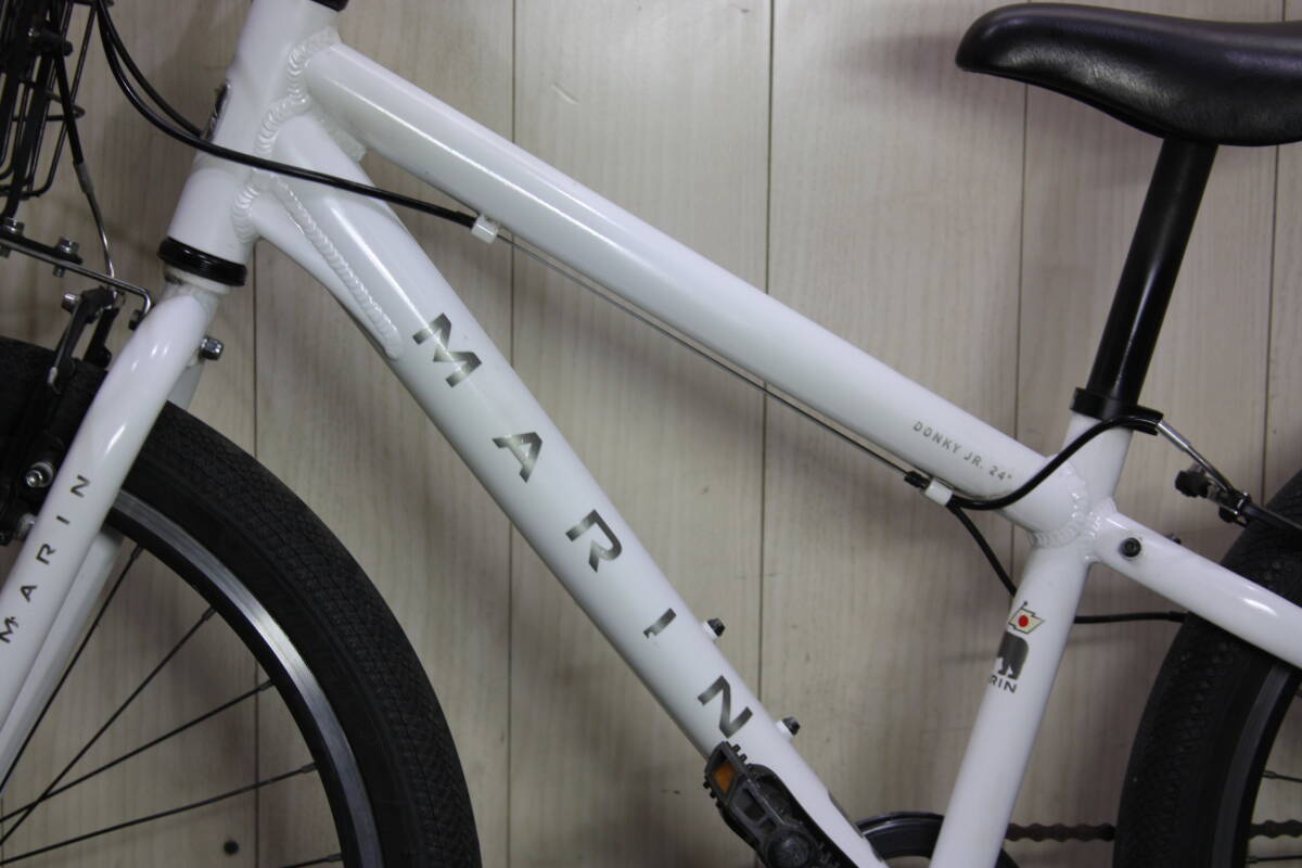 人気！MARIN DONKY JR24 アルミ 24インチ シマノ６速 本格子供用MTB WHITE カゴ付き_画像10