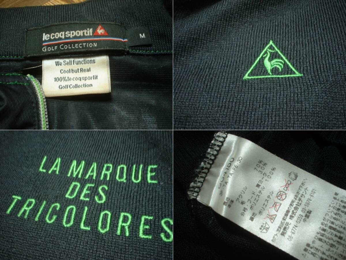 le coq sportif GOLF COLLECTIONハーフジップセーターMウインドブレーカー黒ブラック正規QG4150ルコックスポルティフゴルフコレクション_画像2