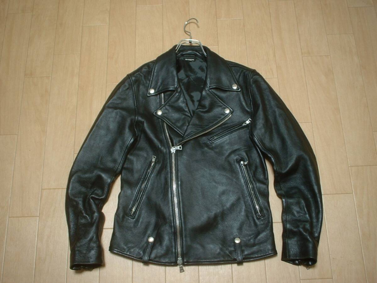 FREAK'S STORE羊革レザーダブルライダースジャケットM正規163-1508フリークスストアラムシープスキン黒ブラックIDEALバイクBIKEパンクPUNK_画像3