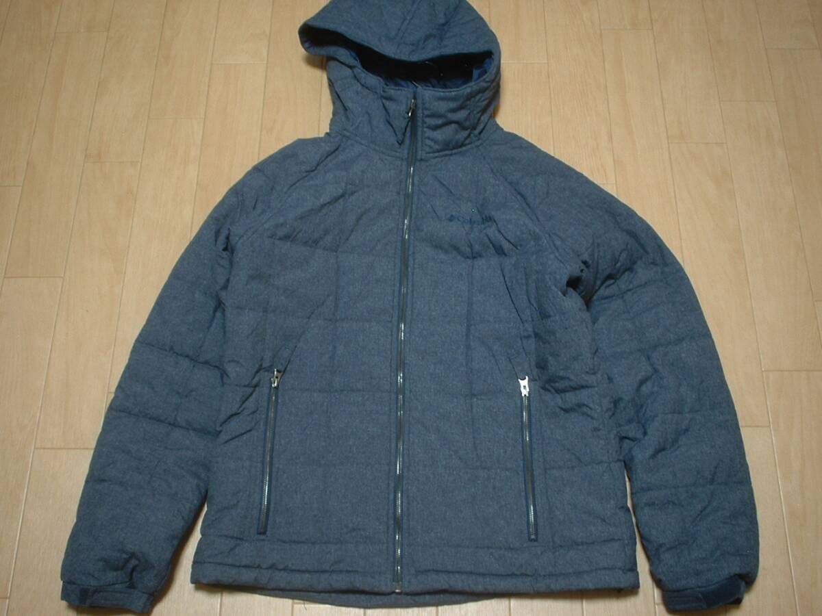 名品Columbiaキュンブーグレイシャージャケット美品L正規コロンビアPM5611フーデッド中綿ダスパーカ紺杢ネイビーブルゾンKhumbu Glacier_画像3