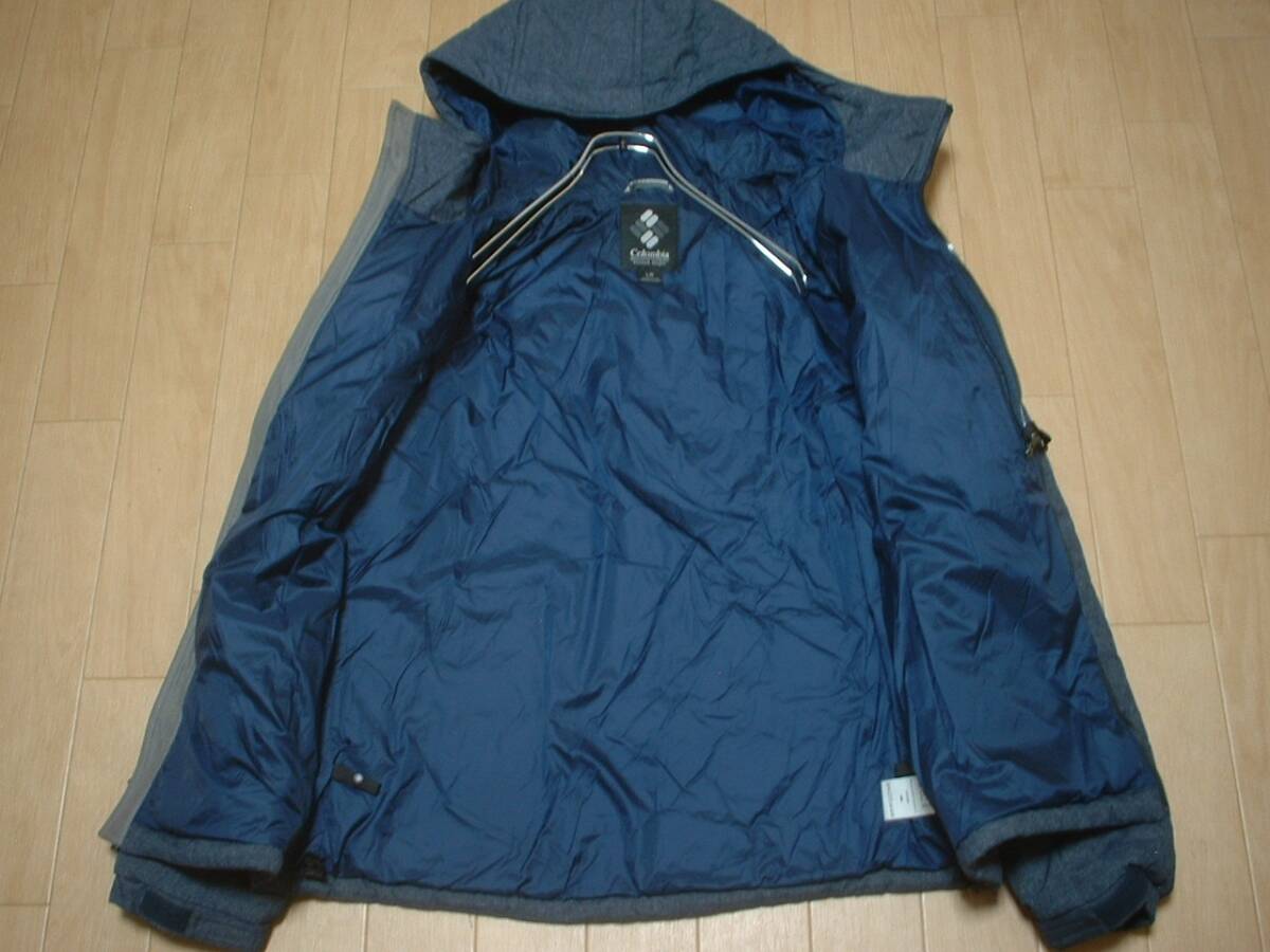 名品Columbiaキュンブーグレイシャージャケット美品L正規コロンビアPM5611フーデッド中綿ダスパーカ紺杢ネイビーブルゾンKhumbu Glacier_画像5
